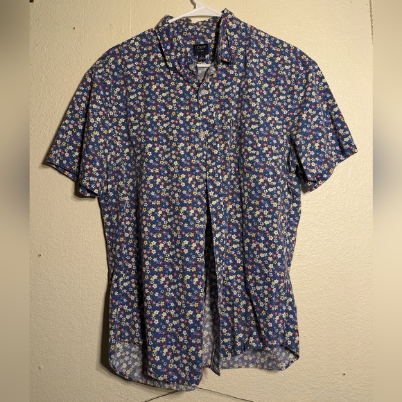 J. Crew Blue and White Casual Button Down Shirtcrew Size Large - Picture 1 of 5